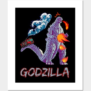 Funny Godzilla - Godzilla Self Burn Posters and Art